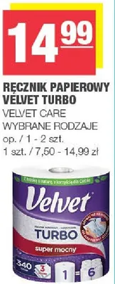 Ręcznik papierowy Velvet Turbo Velvet Care promocja w SPAR