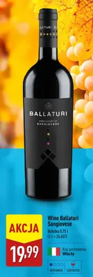 Wino czerwone Ballaturi Sangiovese promocja w Aldi