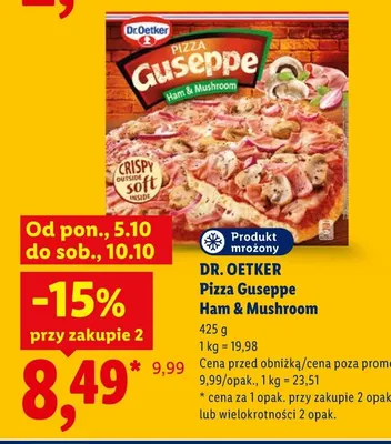 Pizza Guseppe Ham & Mushroom Dr. Oetker promocja w Lidl