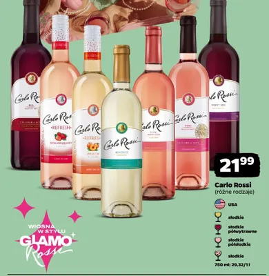 Wino Carlo Rossi Refresh Strawberry promocja w Netto