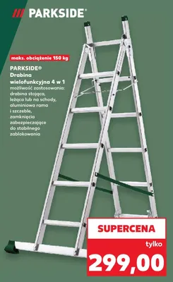Drabina wielofunkcyjna 4 w 1 Parkside promocja w Kaufland