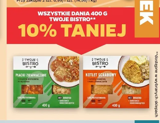 Dania 400 g Twoje Bistro promocja w Netto