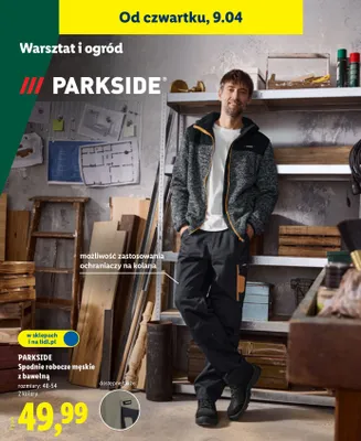 Spodnie robocze męskie z bawełną promocja w Lidl