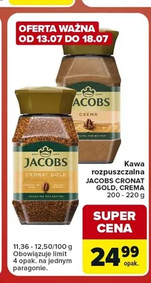 Kawa rozpuszczalna Jacobs Cronat Gold promocja w Carrefour Market
