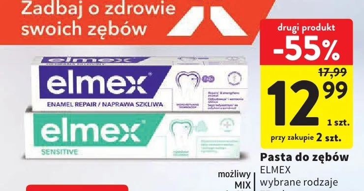 Pasta do zębów Elmex Sensitive promocja w Intermarche