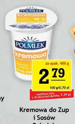 Kremowa do zup i sosów 18% Polmlek promocja w Gram Market