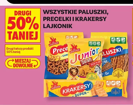 Paluszki precelki i krakersy Lajkonik promocja w Biedronka