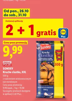 Kruche ciastka z nadzieniem wieloowocowym XXL Sondey promocja w Lidl