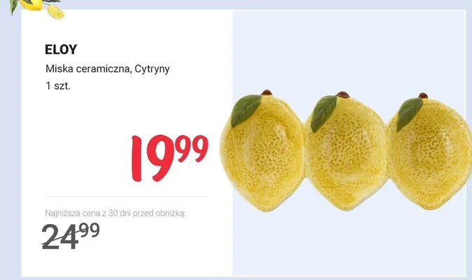 Miska ceramiczna ELOY Cytryny promocja w Rossmann