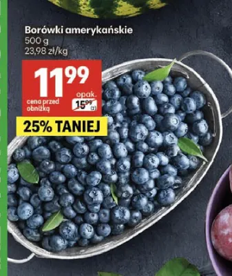 Borówki amerykańskie promocja w Delikatesy Centrum