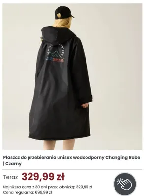 Płaszcz do przebierania unisex wodoodporny Regatta Changing Robe Czarny promocja w Regatta