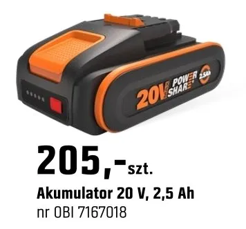 Akumulator 20 V, 2,5 Ah promocja w OBI