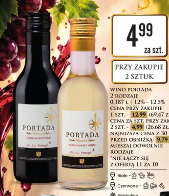 Wino czerwone Portada półsłodkie promocja w Dino