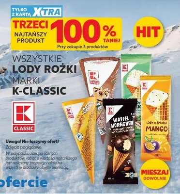 Lody rożek o smaku mango K-Classic promocja w Kaufland