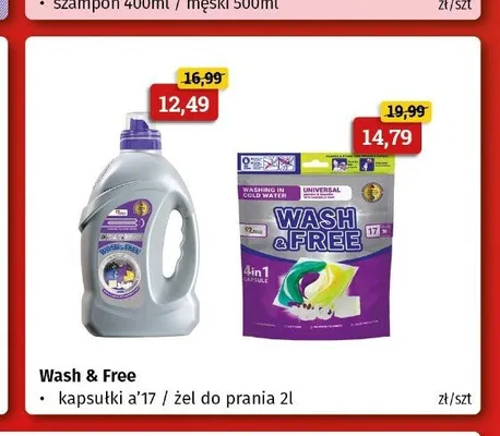 Żel do prania Wash & Free promocja w Drogeria Kosmyk