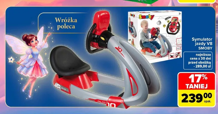 Symulator jazdy V8 Smoby promocja w Carrefour