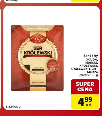 Ser żółty Gouda Sierpc plastry promocja w Carrefour Market