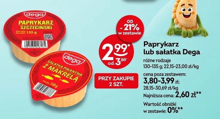 Paprykarz lub sałatka Dega promocja w Żabka