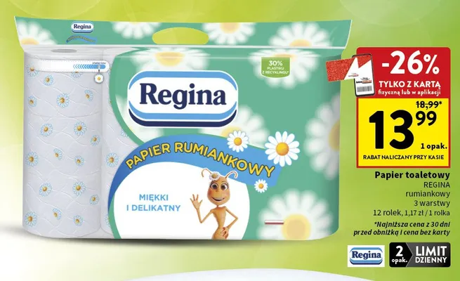 Papier toaletowy Regina rumiankowy promocja w Intermarche