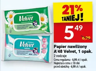 Papier nawilżony A'48 Velvet, 1 opak. promocja w Twój Market
