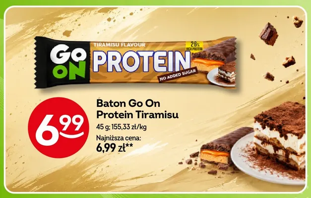 Baton Go On Protein Tiramisu promocja w Żabka