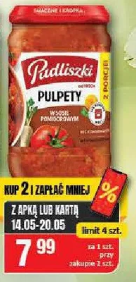 Pulpety w sosie pomidorowym Pudliszki promocja w Chorten