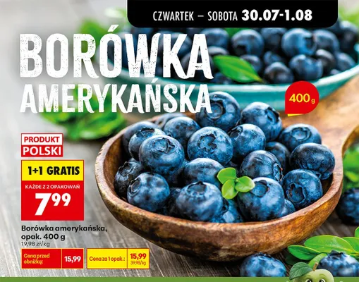 Borówka amerykańska polska promocja w Biedronka