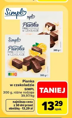 Pianka w czekoladzie o smaku cytrynowym Simpl promocja w Carrefour