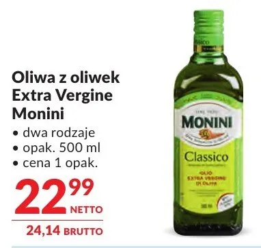 Oliwa z oliwek Extra Vergine Monini promocja w Makro