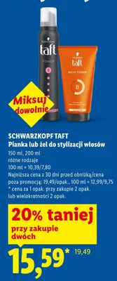 Żel do stylizacji włosów Schwarzkopf Taft promocja w Lidl