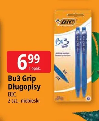 Długopisy BIC Bu3 Grip 2-pak promocja w Leclerc