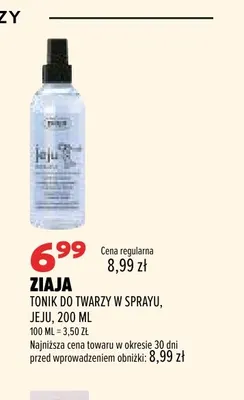 Tonik do twarzy w sprayu Jeju Ziaja promocja w Drogerie Natura