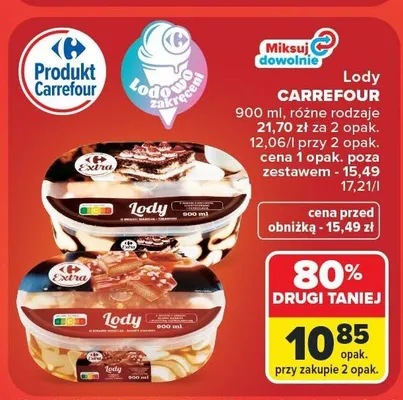 Lody Carrefour Lodowo Zakręceni czekoladowo-waniliowe promocja w Carrefour Market