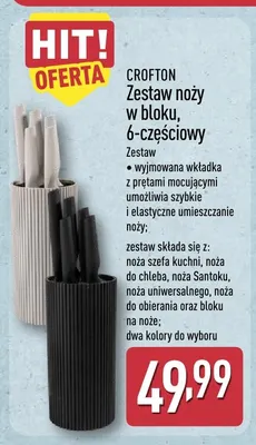 Zestaw noży w bloku 6-częściowy Crofton promocja w Aldi