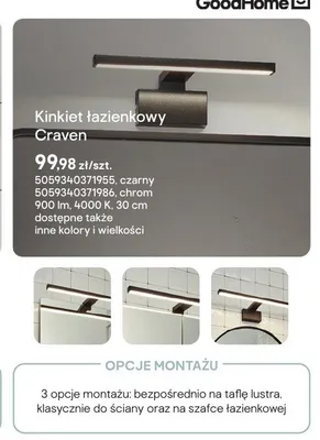 Kinkiet łazienkowy GoodHome Craven chrom promocja w Castorama