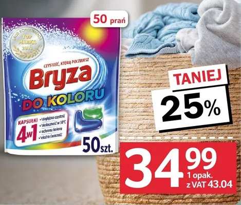 Bryza kapsułki do prania 50 szt. promocja w Selgros