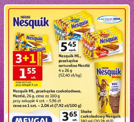 Nesquik ML przekąska naturalna Nestlé 4-pak promocja w Auchan