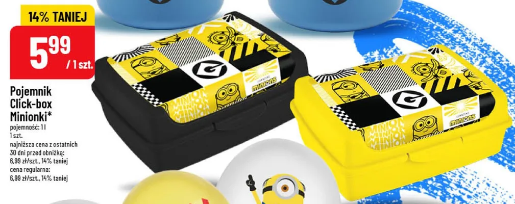 Pojemnik Click-box Minionki 1l promocja w POLOmarket