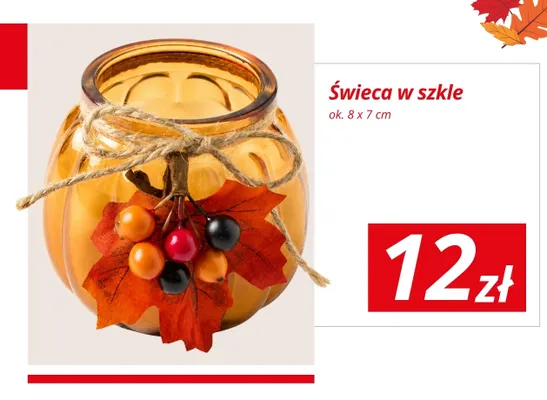 Świeca w szkle ok. 8x7 cm promocja w KiK