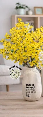 Sztuczne kwiaty bukiet forsycji promocja w Netto