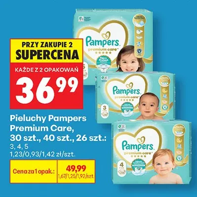 Pieluchy Pampers Premium Care 30 szt. promocja w Biedronka