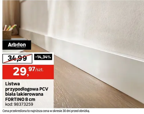 Listwa przypodłogowa PCV biała lakierowana FORTIN 8cm promocja w Leroy Merlin