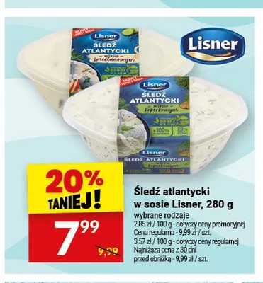Śledź atlantycki w sosie Lisner promocja w Twój Market