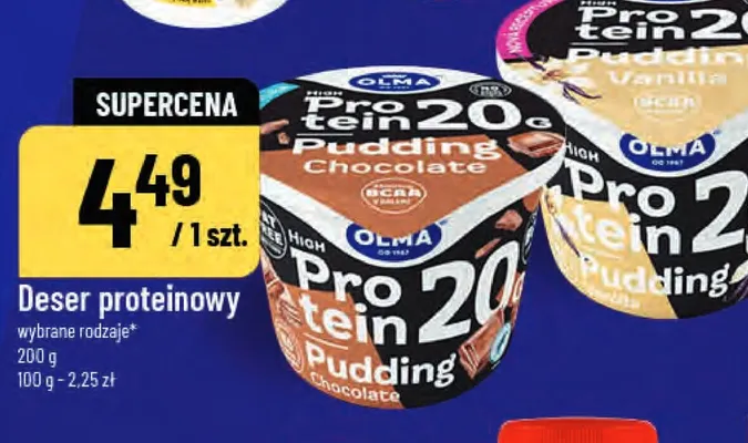 Deser proteinowy czekoladowy Olma ProTein 20 promocja w POLOmarket