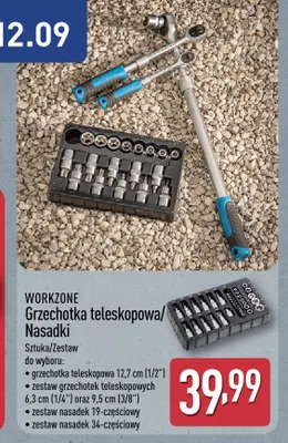 Zestaw grzechotek teleskopowych Workzone promocja w Aldi