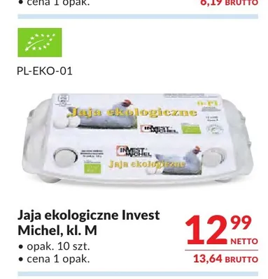 Jajka kurze ekologiczne Invest Michel promocja w Makro