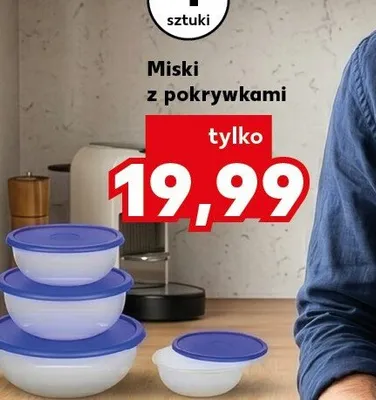 Miski szklane z pokrywami promocja w Kaufland