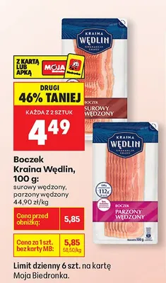 Boczek surowy wędzony promocja w Biedronka