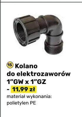 Kolano do elektrozaworów 1"GW x 1"GZ promocja w Bricomarche