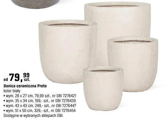 Doniczka ceramiczna Preto promocja w OBI